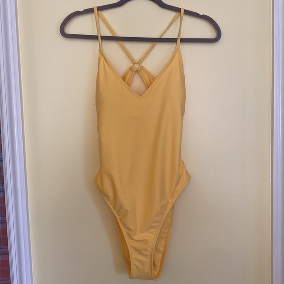 Shade & Shore Yellow One Piece Swimsuit - Picture 5 of 5